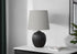 MN-229868    Lighting, 19"H, Table Lamp, Black Resin, Grey Shade, Transitional