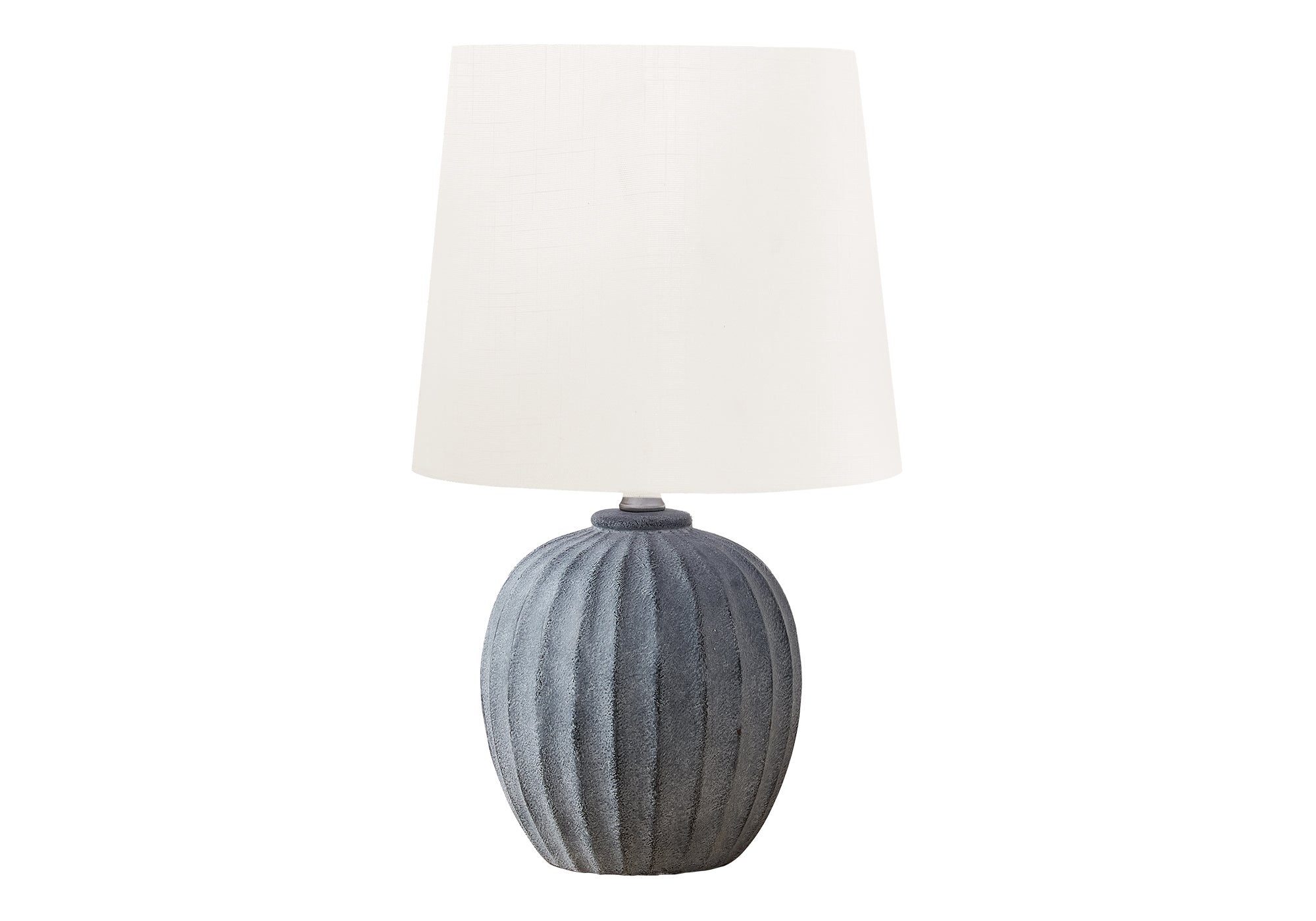 MN-239869    Lighting, 19"H, Table Lamp, Grey Resin, Ivory / Cream Shade, Transitional