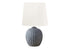 MN-239869    Lighting, 19"H, Table Lamp, Grey Resin, Ivory / Cream Shade, Transitional