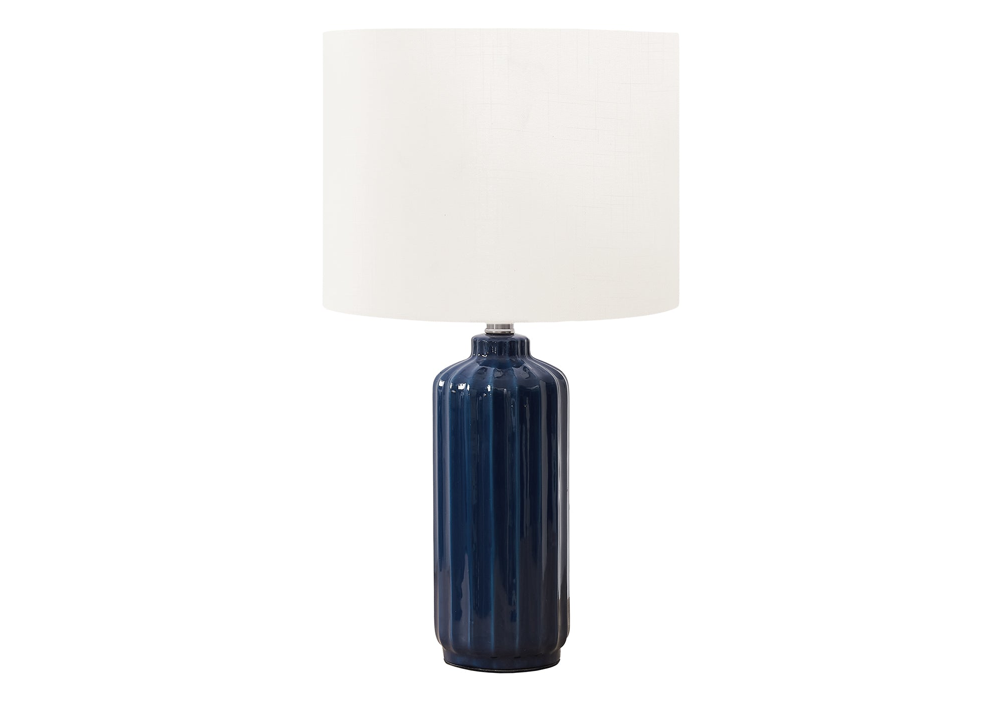 MN-249870    Lighting, 23"H, Table Lamp, Blue Ceramic, Ivory / Cream Shade, Contemporary, Modern