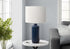 MN-249870    Lighting, 23"H, Table Lamp, Blue Ceramic, Ivory / Cream Shade, Contemporary, Modern