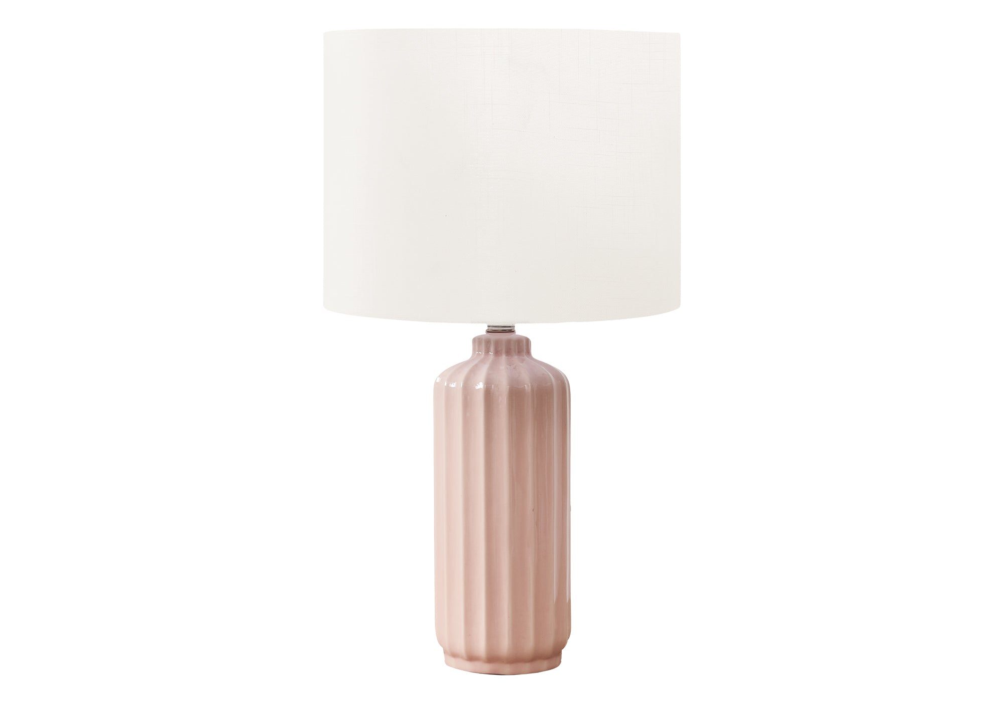 MN-259871    Lighting, 23"H, Table Lamp, Pink Ceramic, Ivory / Cream Shade, Contemporary, Modern