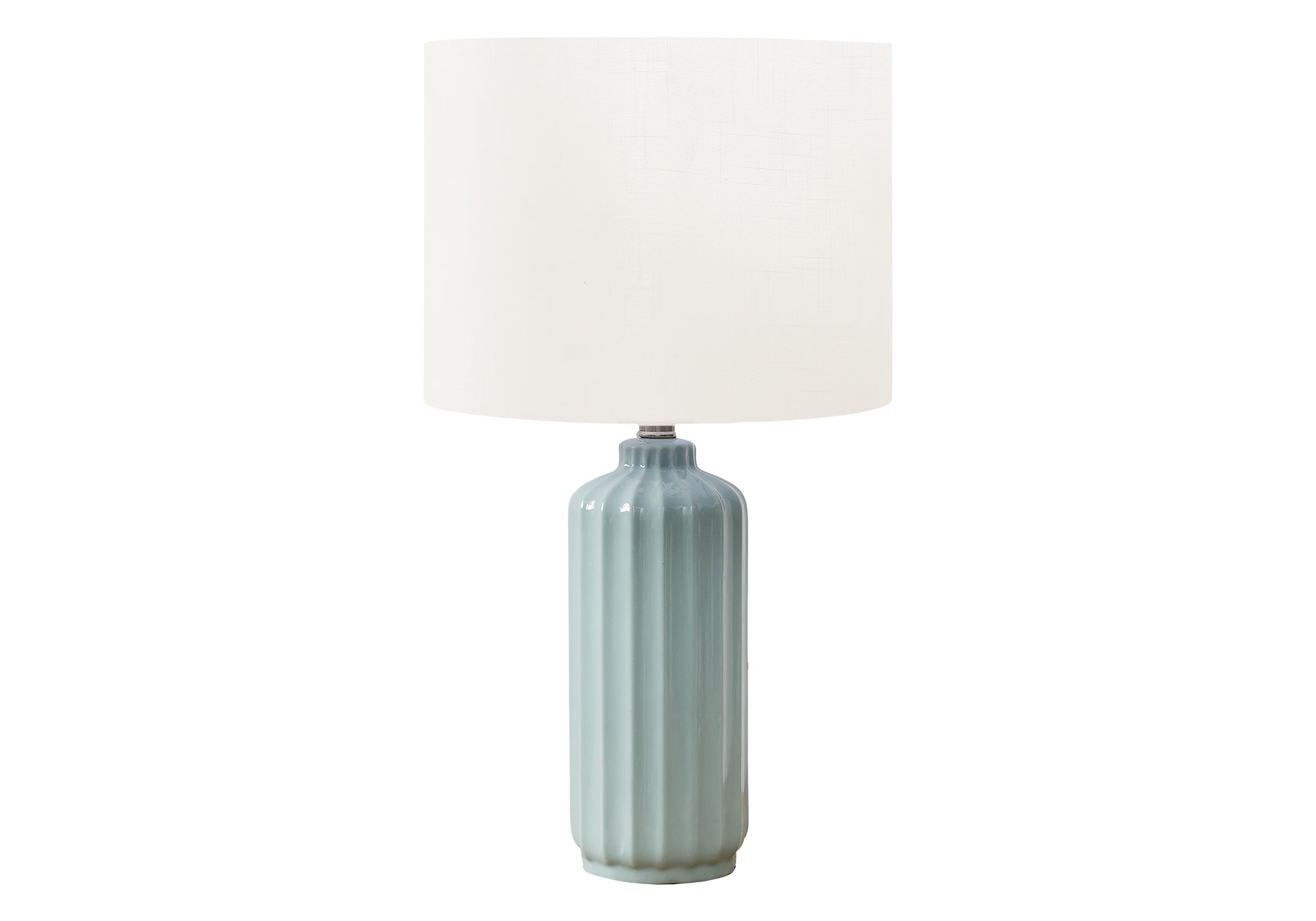 MN-269872    Lighting, 23"H, Table Lamp, Ivory / Cream Shade, Green Ceramic, Contemporary, Modern