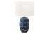 MN-289876    Lighting, 22"H, Table Lamp, Blue Ceramic, Ivory / Cream Shade, Contemporary, Modern
