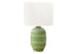 MN-299877    Lighting, 22"H, Table Lamp, Green Ceramic, Ivory / Cream Shade, Contemporary, Modern