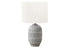MN-309878    Lighting, 22"H, Table Lamp, Grey Ceramic, Ivory / Cream Shade, Contemporary, Modern