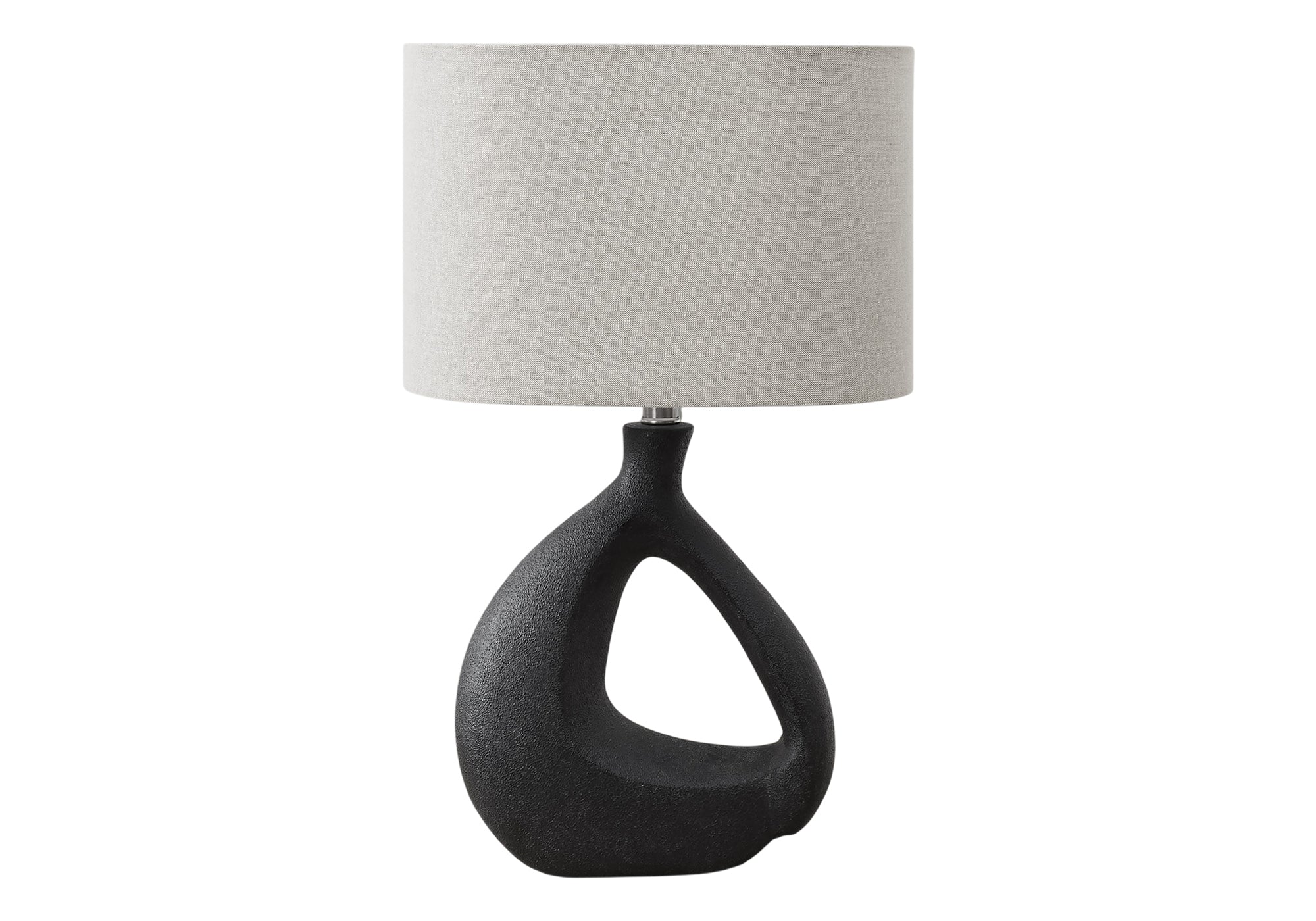 MN-G319881    Lighting, 23"H, Table Lamp, Black Resin, Grey Shade, Contemporary, Modern