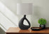 MN-G319881    Lighting, 23"H, Table Lamp, Black Resin, Grey Shade, Contemporary, Modern