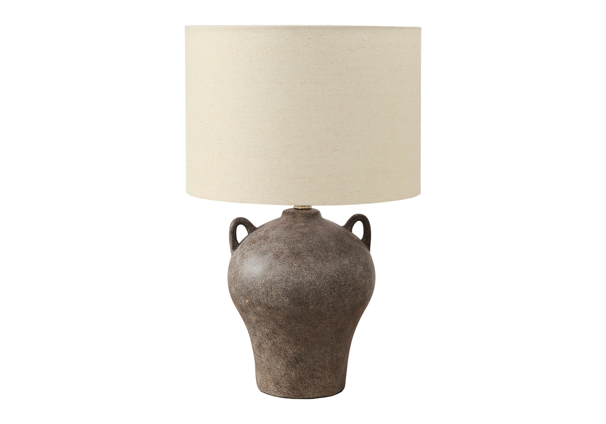MN-339883    Lighting, 22"H, Table Lamp, Brown Ceramic, Beige Shade, Transitional