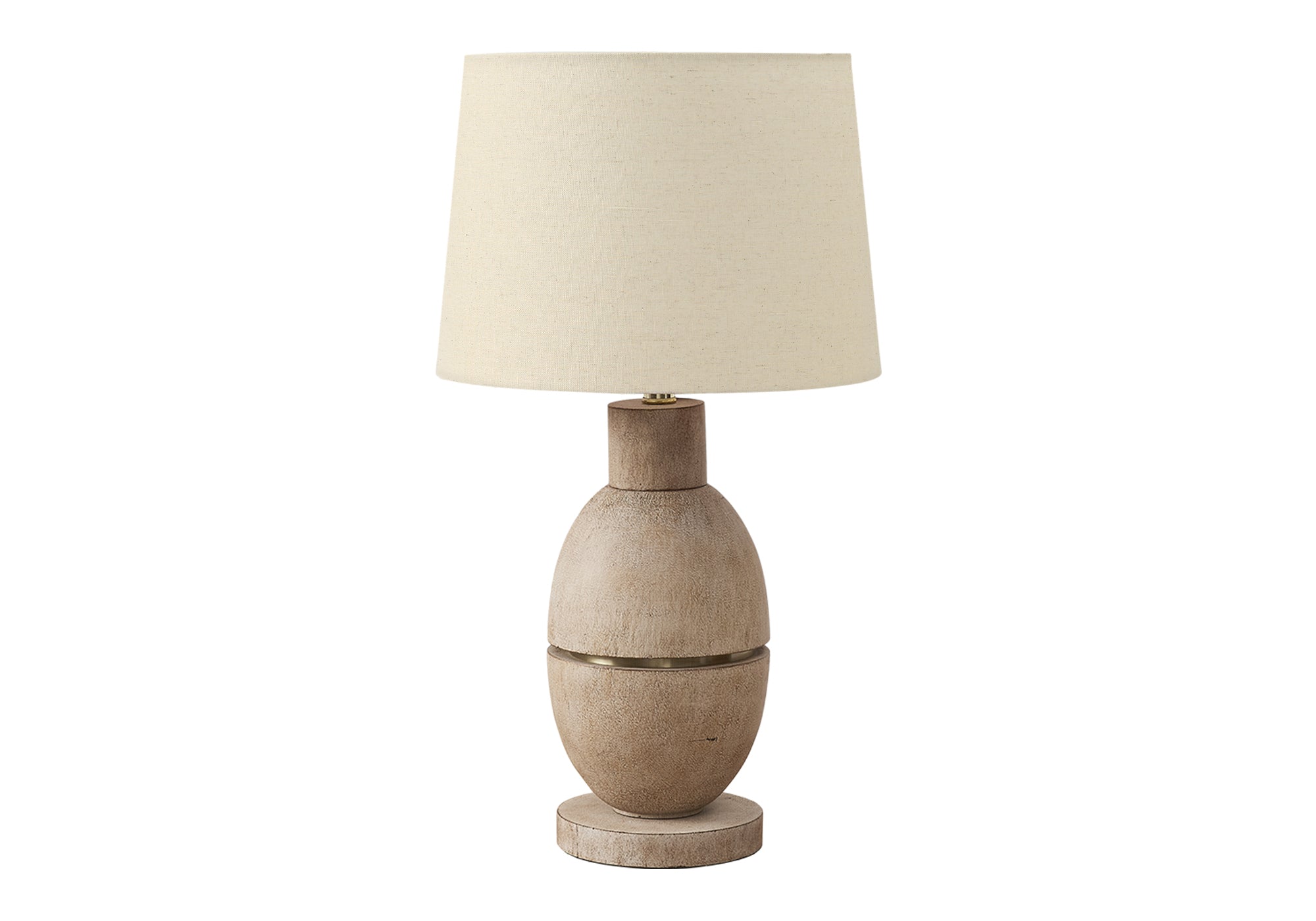 MN-359886    Lighting, 25"H, Table Lamp, Beige Resin, Beige Shade, Contemporary, Modern