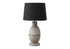 MN-369887    Lighting, 25"H, Table Lamp, Grey Resin, Black Shade, Contemporary, Modern