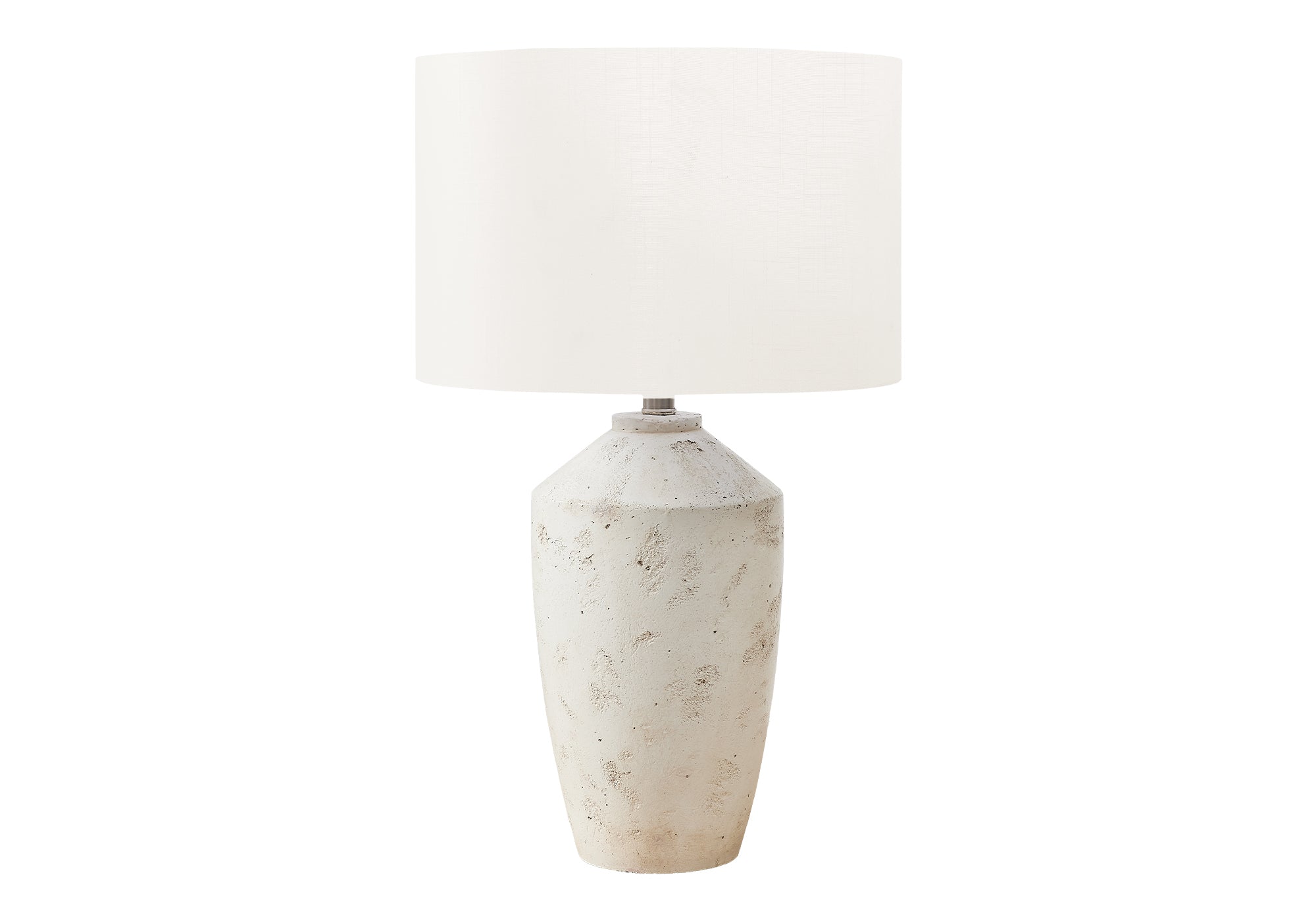 MN-409892    Lighting, 25"H, Table Lamp, Ivory Concrete, Ivory / Cream Shade, Contemporary, Modern