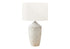 MN-409892    Lighting, 25"H, Table Lamp, Ivory Concrete, Ivory / Cream Shade, Contemporary, Modern