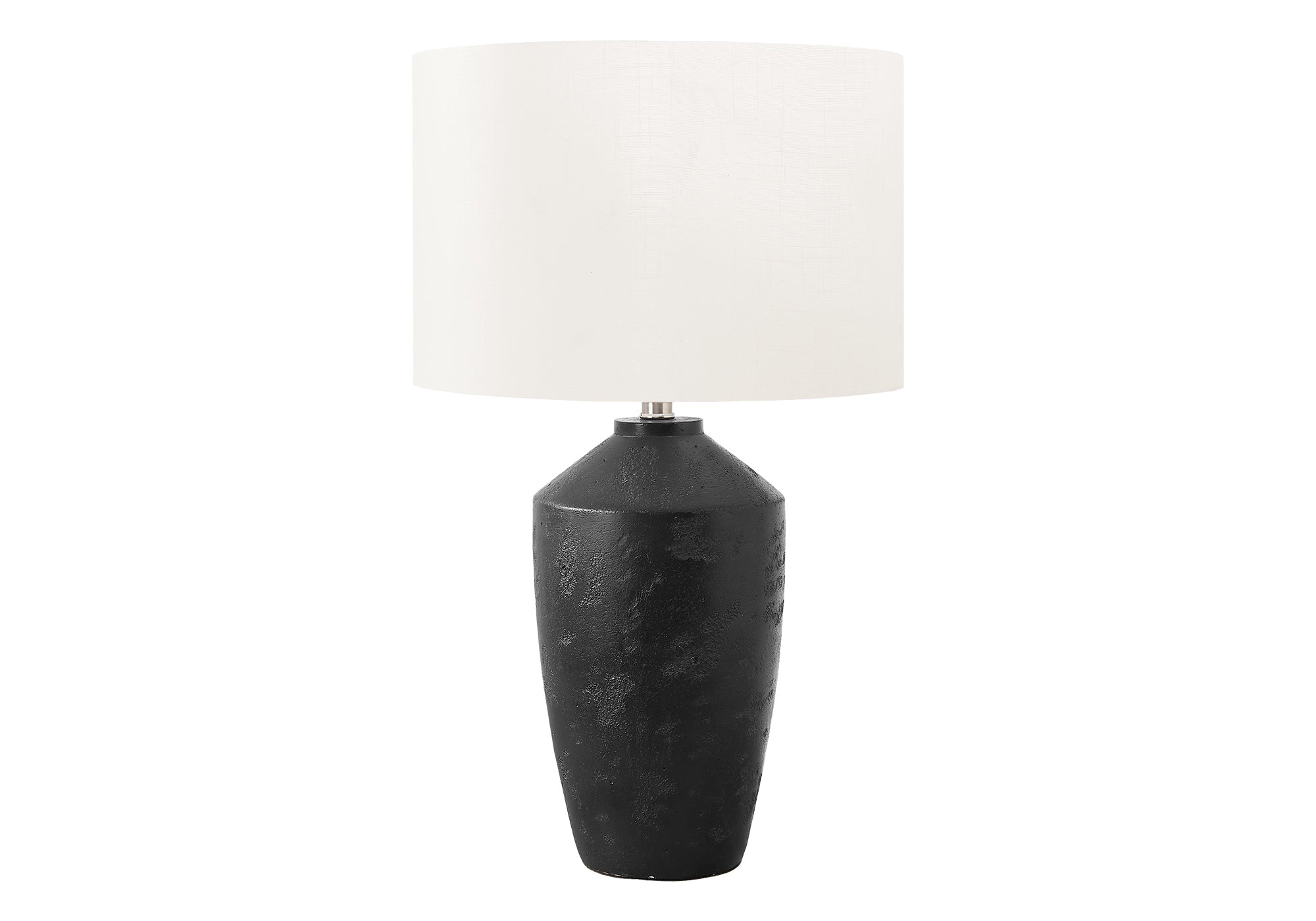 MN-419893    Lighting, 25"H, Table Lamp, Black Concrete, Ivory / Cream Shade, Contemporary, Modern
