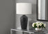 MN-419893    Lighting, 25"H, Table Lamp, Black Concrete, Ivory / Cream Shade, Contemporary, Modern