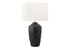 MN-419893    Lighting, 25"H, Table Lamp, Black Concrete, Ivory / Cream Shade, Contemporary, Modern