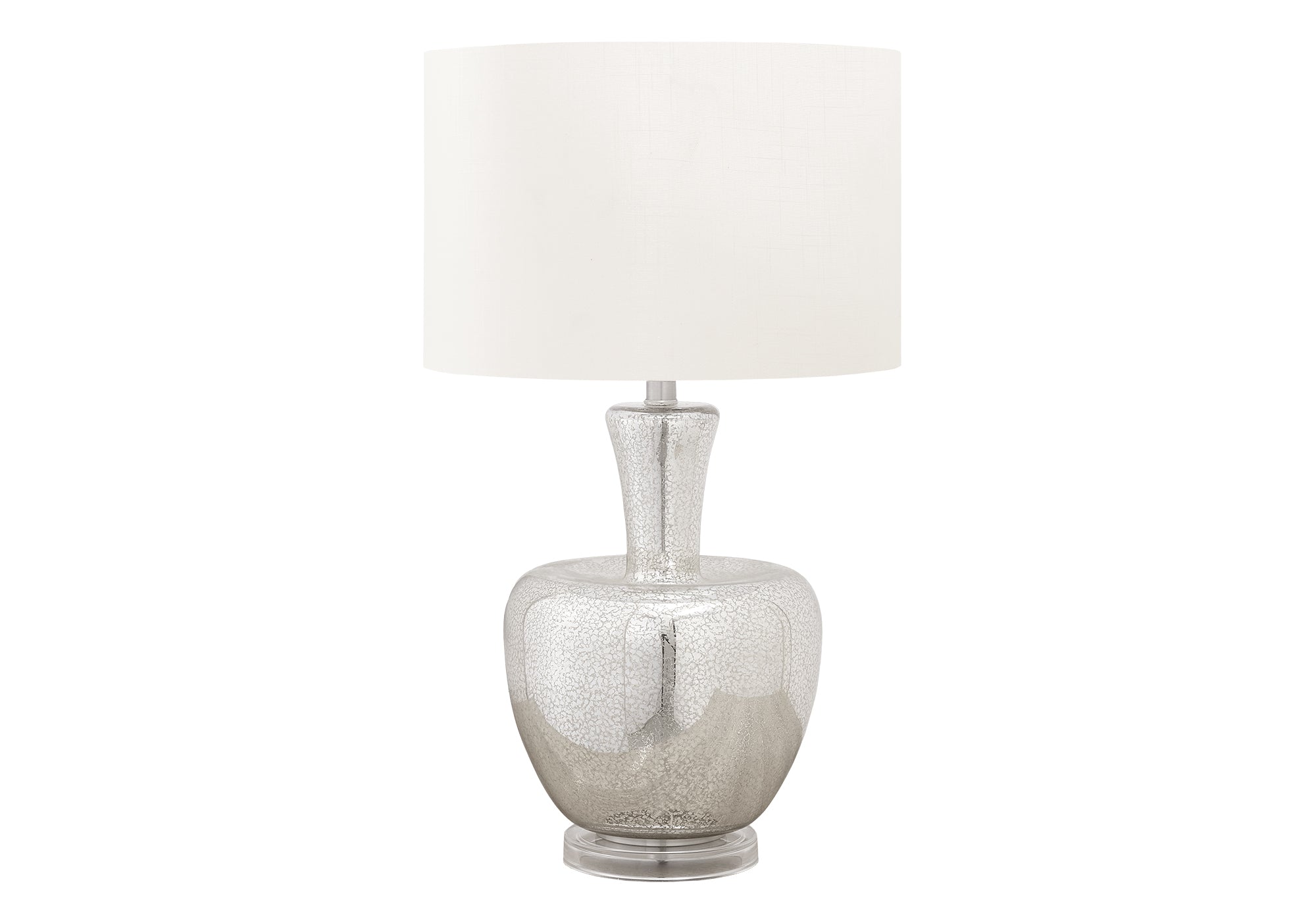 MN-429897    Lighting, 26"H, Table Lamp, Silver Glass, Ivory / Cream Shade, Contemporary, Modern