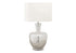 MN-429897    Lighting, 26"H, Table Lamp, Silver Glass, Ivory / Cream Shade, Contemporary, Modern