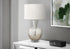 MN-429897    Lighting, 26"H, Table Lamp, Silver Glass, Ivory / Cream Shade, Contemporary, Modern