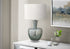 MN-439898    Lighting, 26"H, Table Lamp, Sea Green Glass, Ivory / Cream Shade, Contemporary, Modern