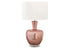 MN-449899    Lighting, 26"H, Table Lamp, Dusty Rose Glass, Ivory / Cream Shade, Contemporary, Modern