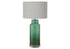 MN-G479908    Lighting, 28"H, Table Lamp, Green Glass, Grey Shade, Contemporary, Modern
