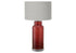 MN-G479909    Lighting, 28"H, Table Lamp, Red Glass, Grey Shade, Contemporary, Modern