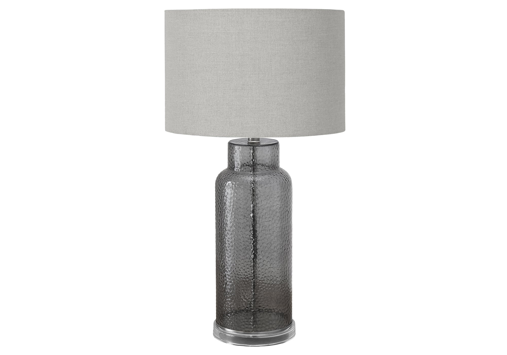 MN-G479910    Lighting, 28"H, Table Lamp, Grey Glass, Grey Shade, Contemporary, Modern