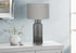 MN-G479910    Lighting, 28"H, Table Lamp, Grey Glass, Grey Shade, Contemporary, Modern