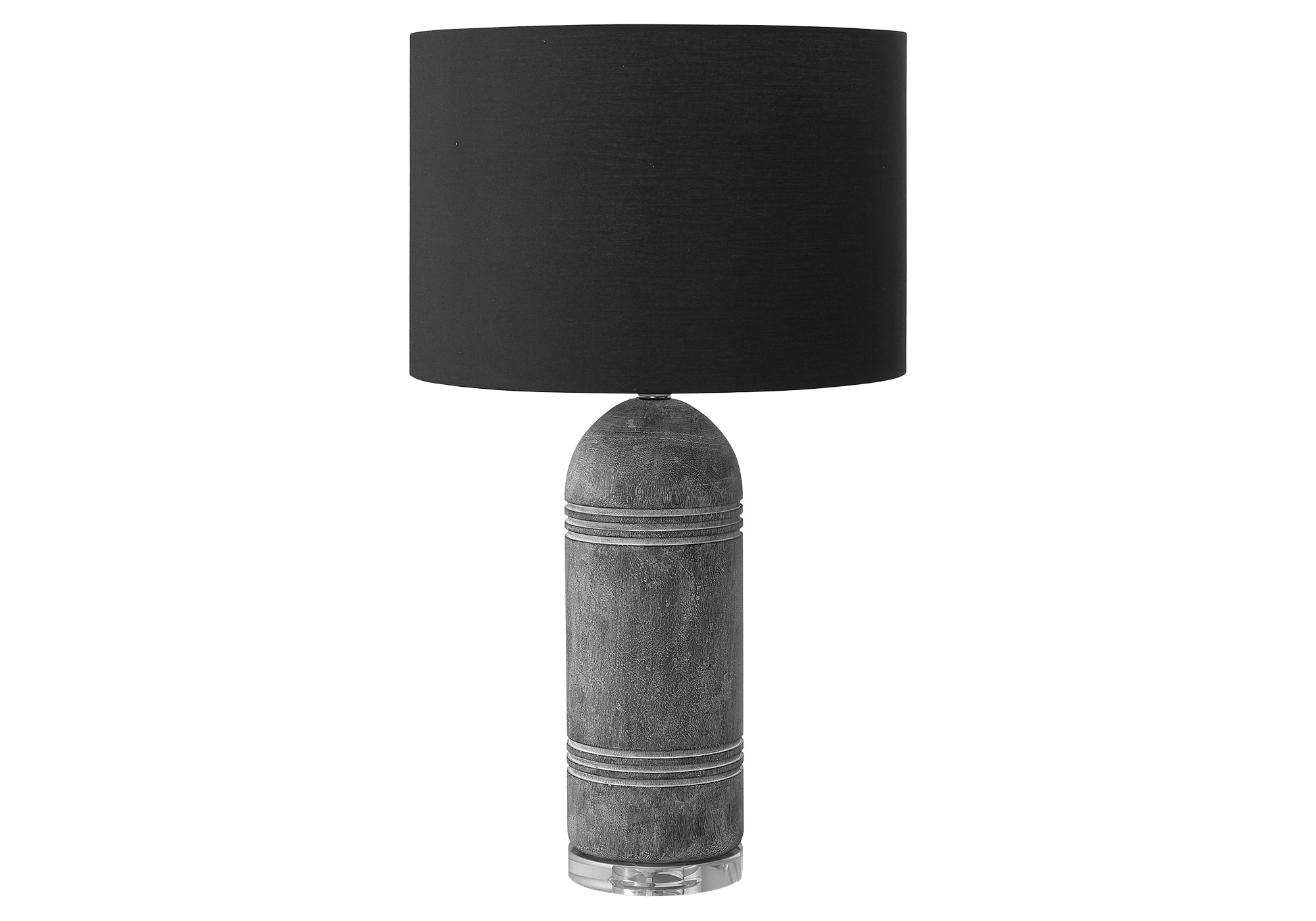 MN-S509914    Lighting, 28"H, Table Lamp, Grey Resin, Black Shade, Contemporary, Modern