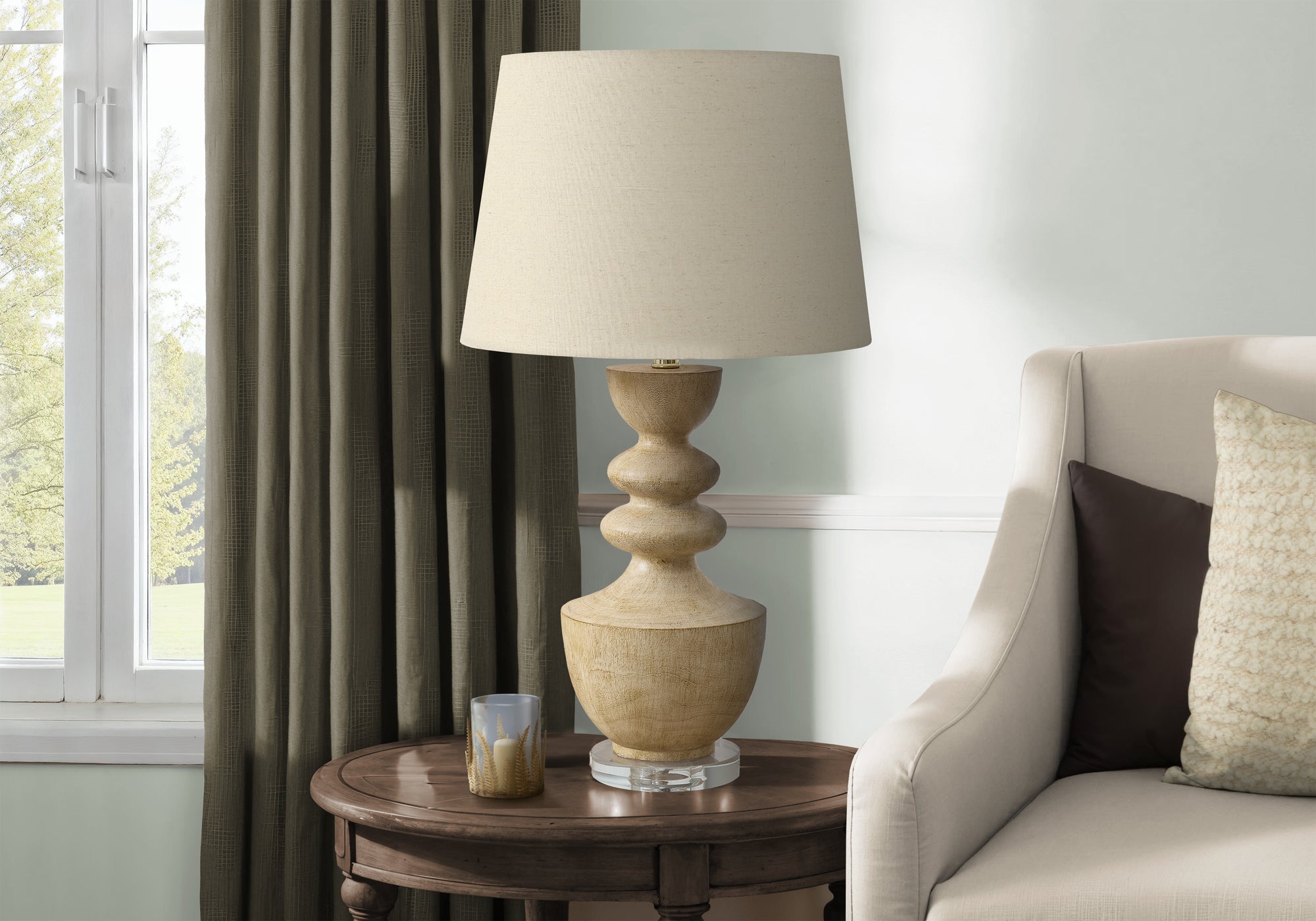 MN-559921    Lighting, 28"H, Table Lamp, Beige Resin, Beige Shade, Transitional