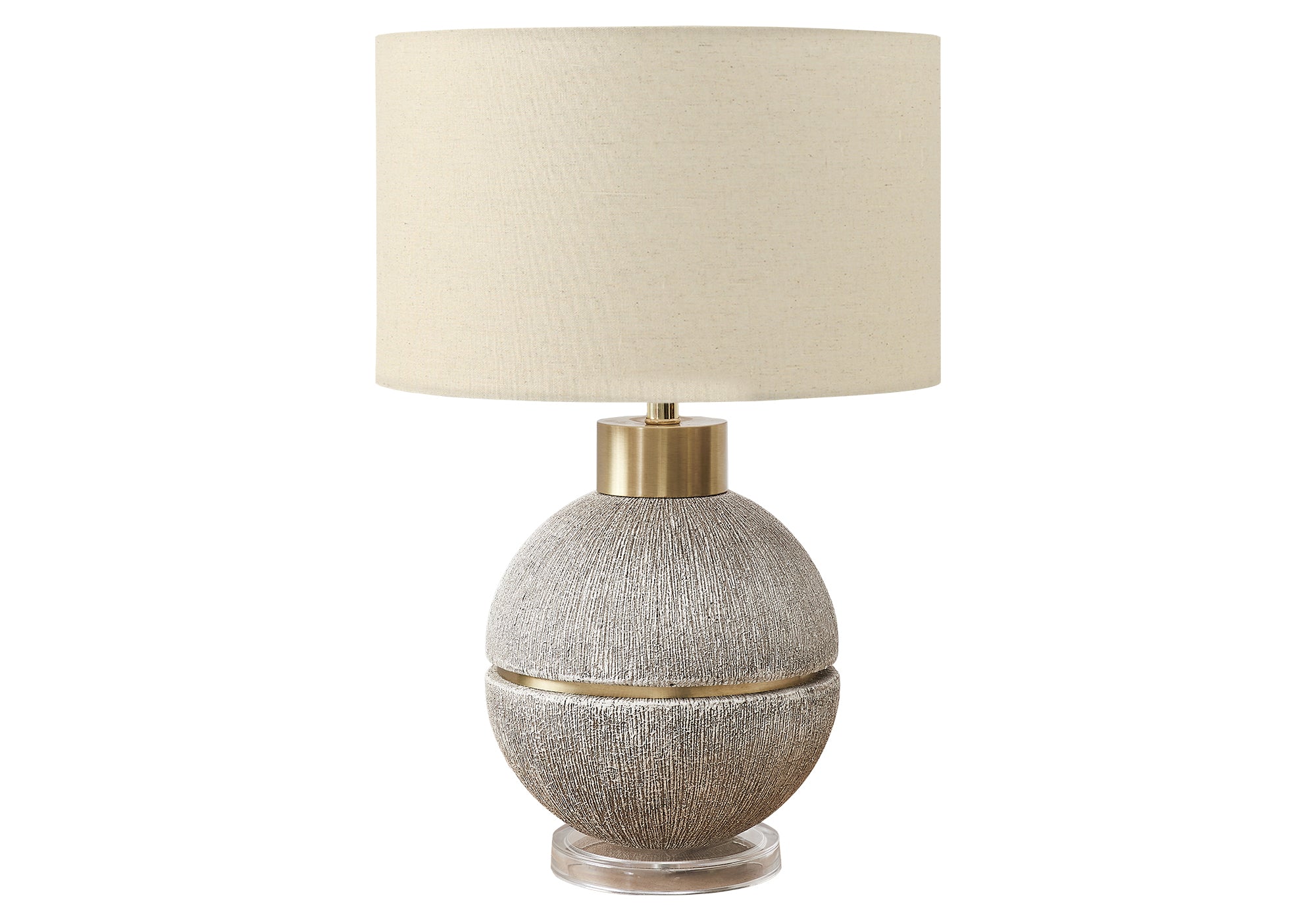 MN-L579925    Lighting, 26"H, Table Lamp, Brown / Gold Resin, Beige Shade, Contemporary, Modern