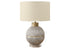 MN-L579925    Lighting, 26"H, Table Lamp, Brown / Gold Resin, Beige Shade, Contemporary, Modern