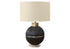 MN-L579926    Lighting, 26"H, Table Lamp, Black / Gold Resin, Beige Shade, Contemporary, Modern
