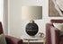 MN-L579926    Lighting, 26"H, Table Lamp, Black / Gold Resin, Beige Shade, Contemporary, Modern