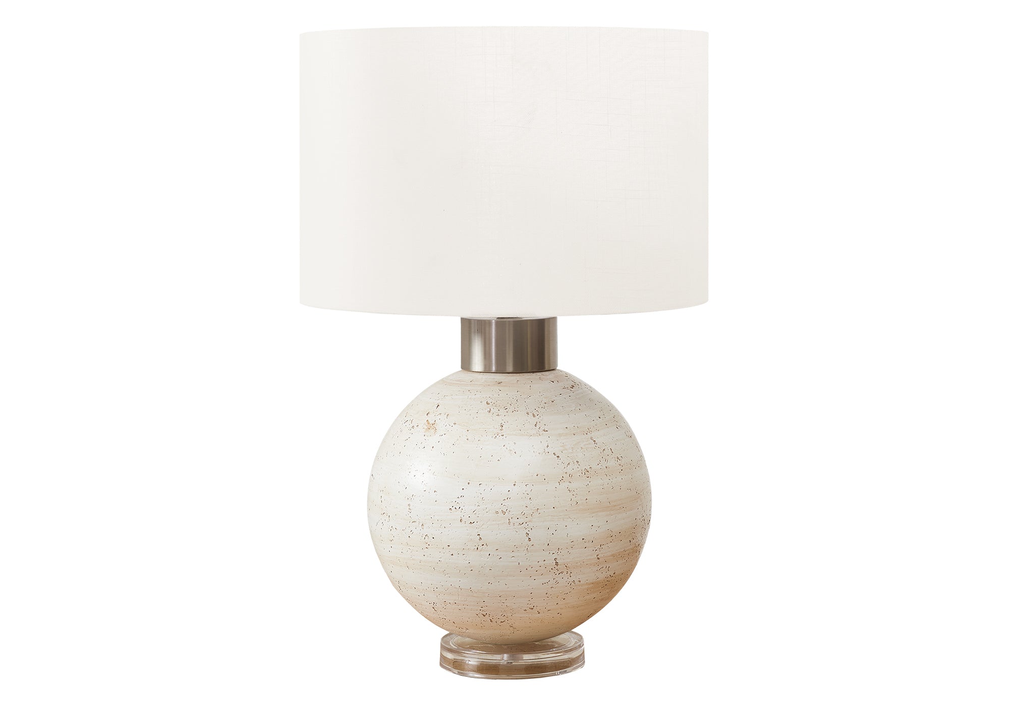 MN-599929    Lighting, Table Lamp, 27"H, Beige Resin, Ivory / Cream Shade, Contemporary