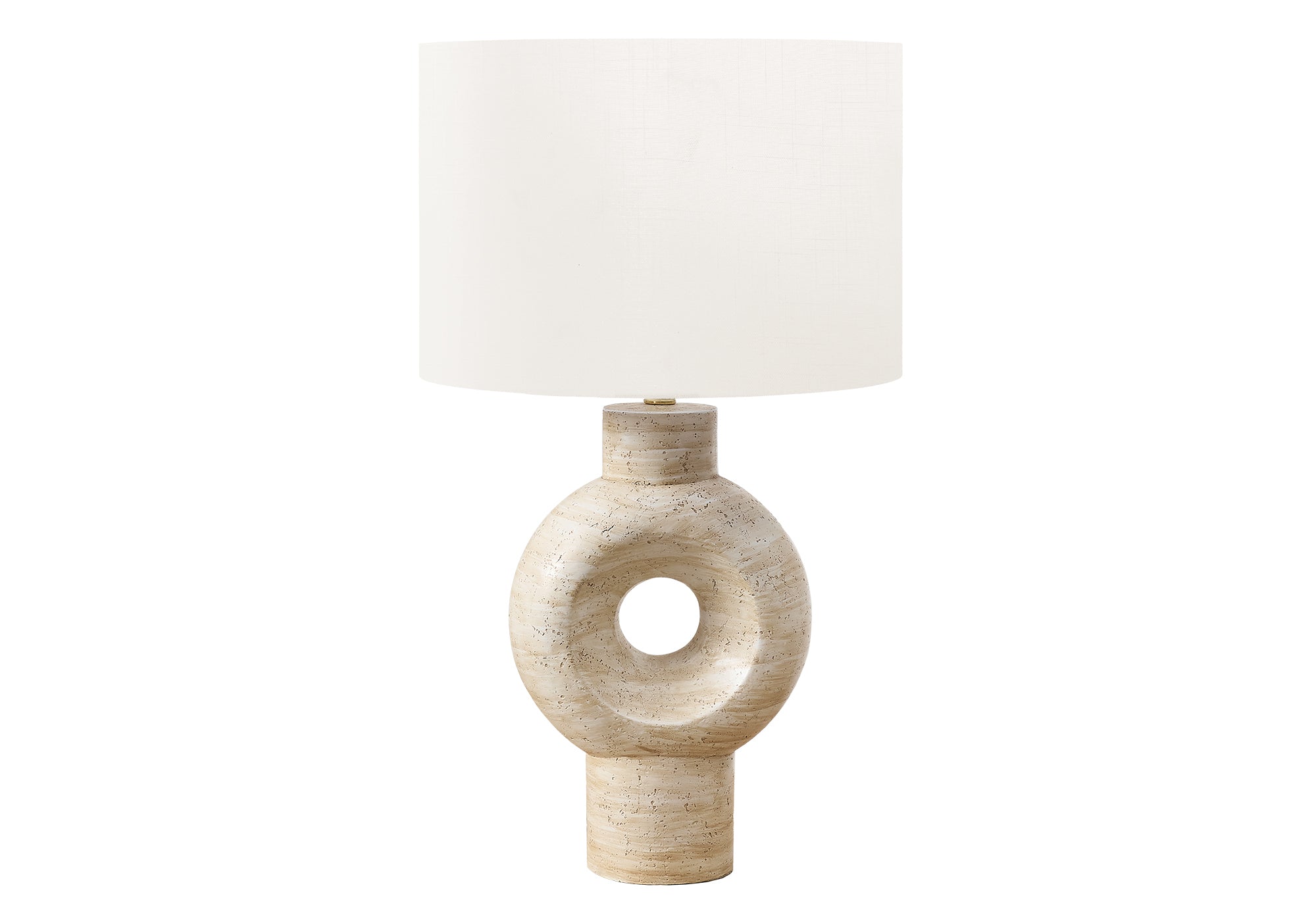 MN-619932    Lighting, 28"H, Table Lamp, Beige Resin, Ivory / Cream Shade, Contemporary
