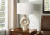 MN-619932    Lighting, 28"H, Table Lamp, Beige Resin, Ivory / Cream Shade, Contemporary