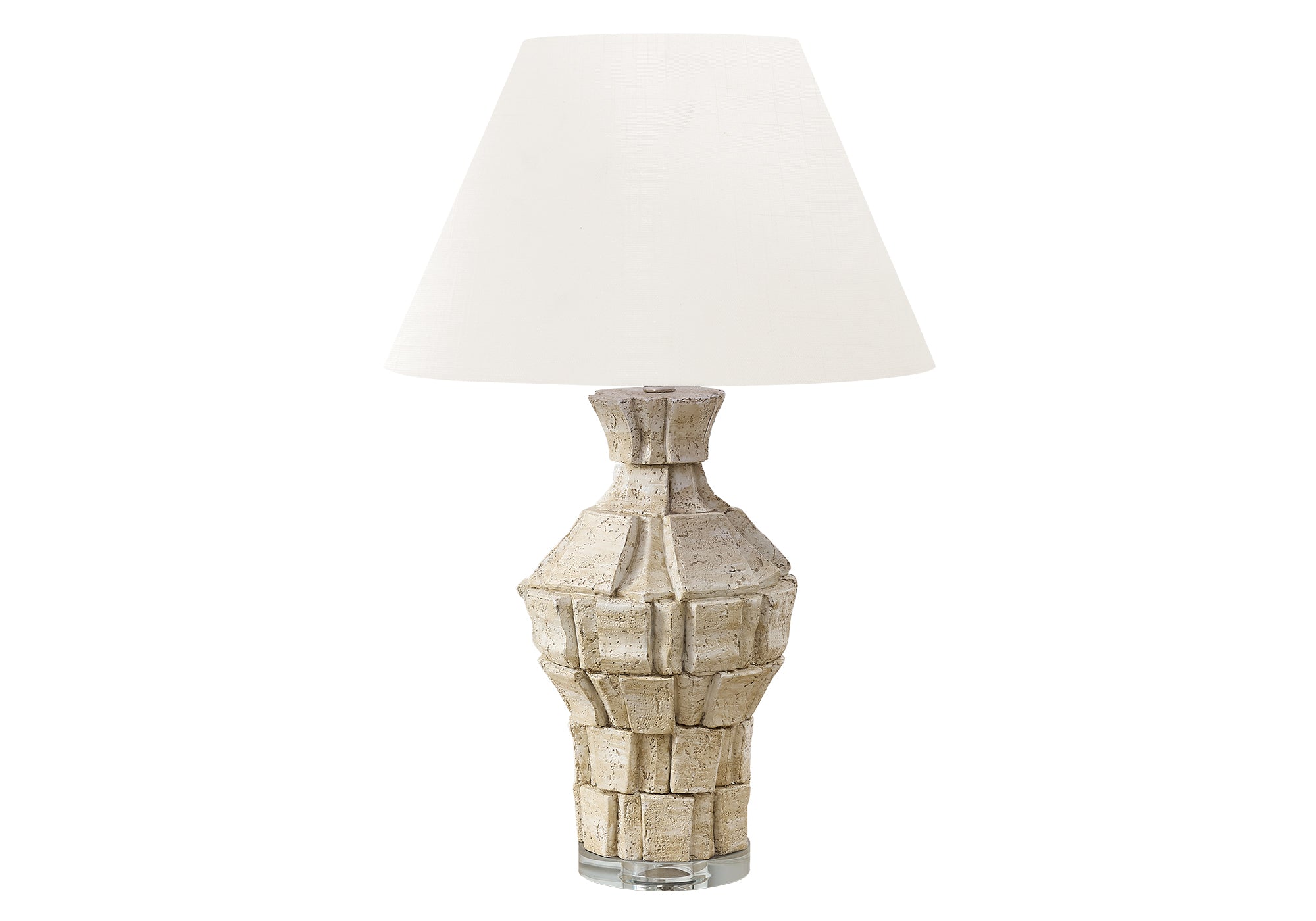 MN-629934    Lighting, 28"H, Table Lamp, Beige Resin, Ivory / Cream Shade, Contemporary, Modern