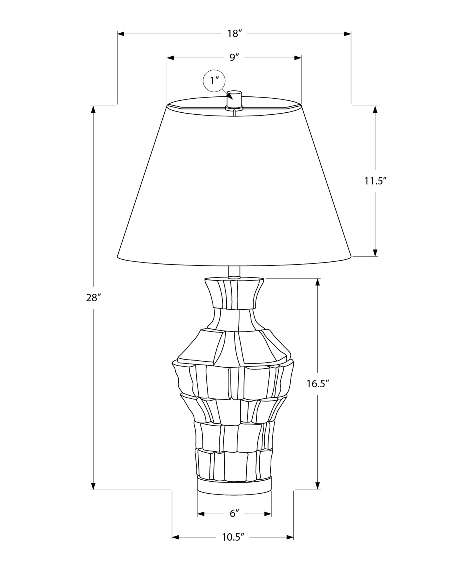 MN-629934    Lighting, 28"H, Table Lamp, Beige Resin, Ivory / Cream Shade, Contemporary, Modern