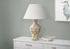 MN-629934    Lighting, 28"H, Table Lamp, Beige Resin, Ivory / Cream Shade, Contemporary, Modern