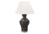 MN-T629935    Lighting, 28"H, Table Lamp, Black Resin, Ivory / Cream Shade, Contemporary, Modern