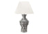 MN-T629936    Lighting, 28"H, Table Lamp, Grey Resin, Ivory / Cream Shade, Contemporary, Modern