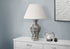 MN-T629936    Lighting, 28"H, Table Lamp, Grey Resin, Ivory / Cream Shade, Contemporary, Modern