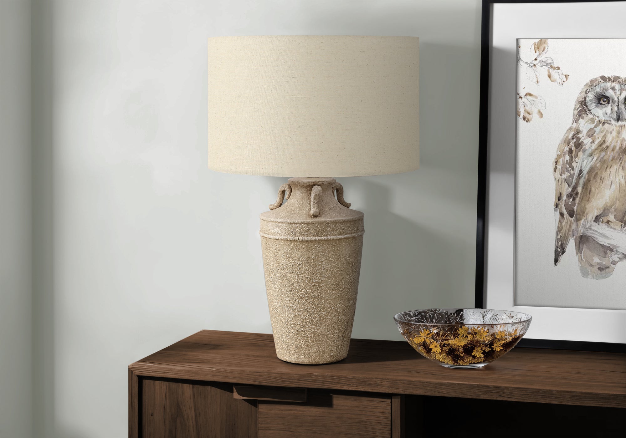 MN-659938    Lighting, 28"H, Table Lamp, Beige Ceramic, Beige Shade, Transitional