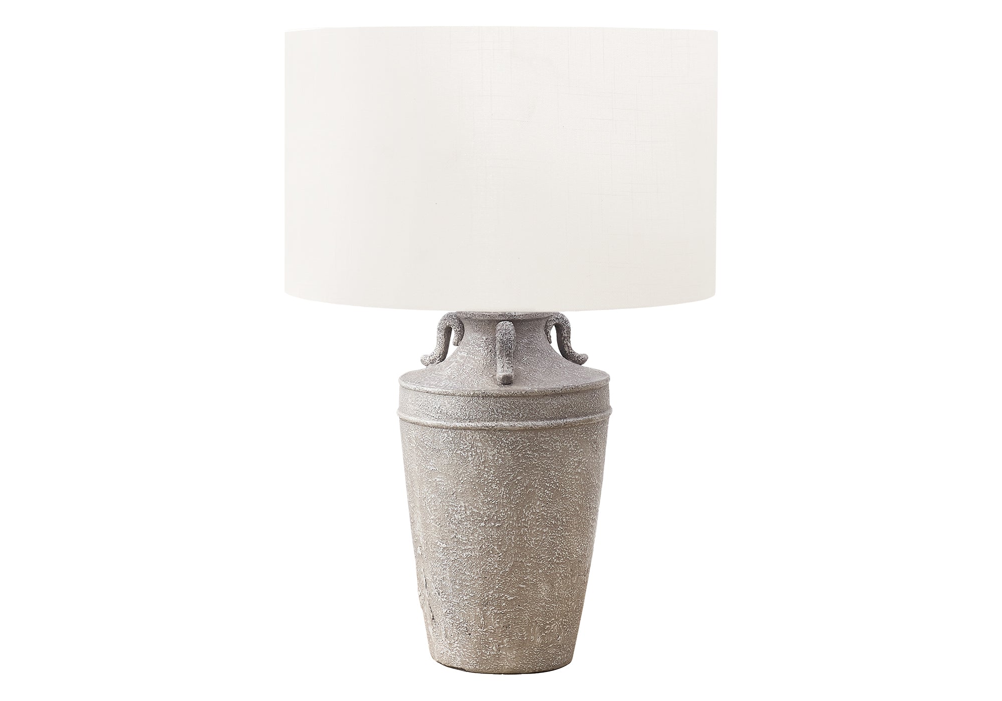 MN-669939    Lighting, 28"H, Table Lamp, Grey Ceramic, Ivory / Cream Shade, Transitional