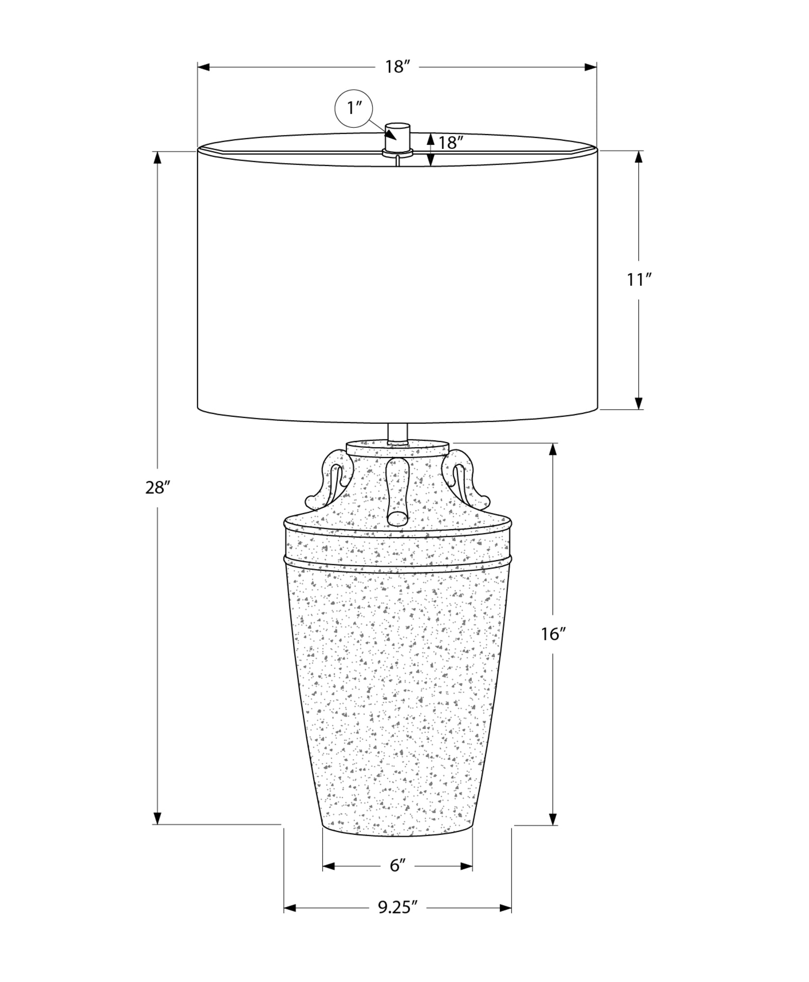 MN-679940    Lighting, 28"H, Table Lamp, Black Ceramic, Beige Shade, Transitional