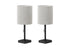 MN-S279960    Lighting, Set Of 2, 17"h, Table Lamp, Usb Port Included, Black Metal, Grey Shade, Contemporary