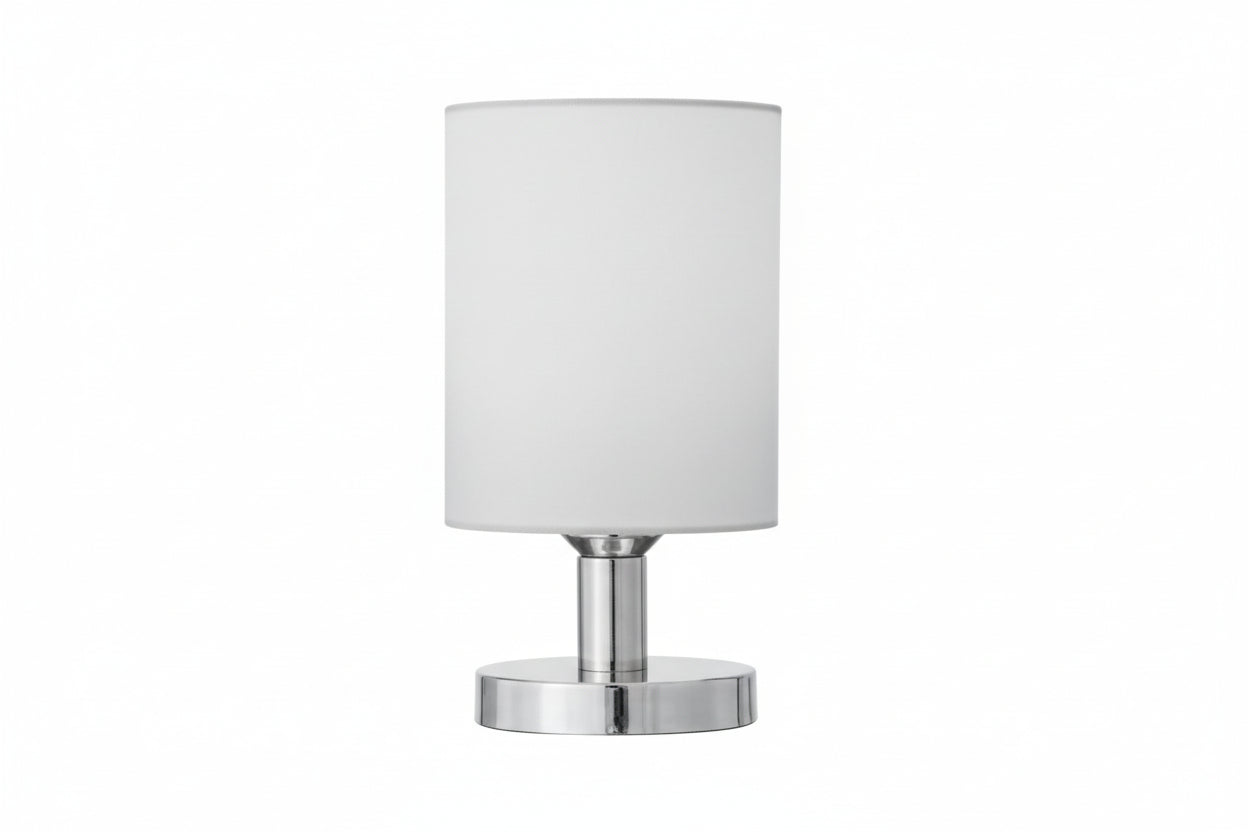 JL  TL 0401 Table Lamp, LED bulb, Chrome & White Frosted Glass