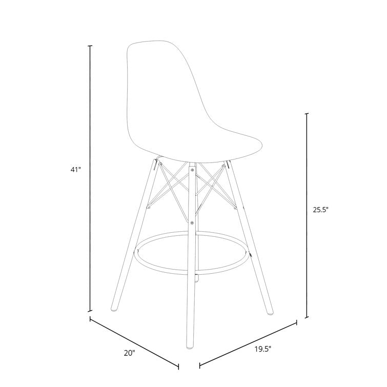 JL Eiffel GR Barstool, Green, (Set of 2)